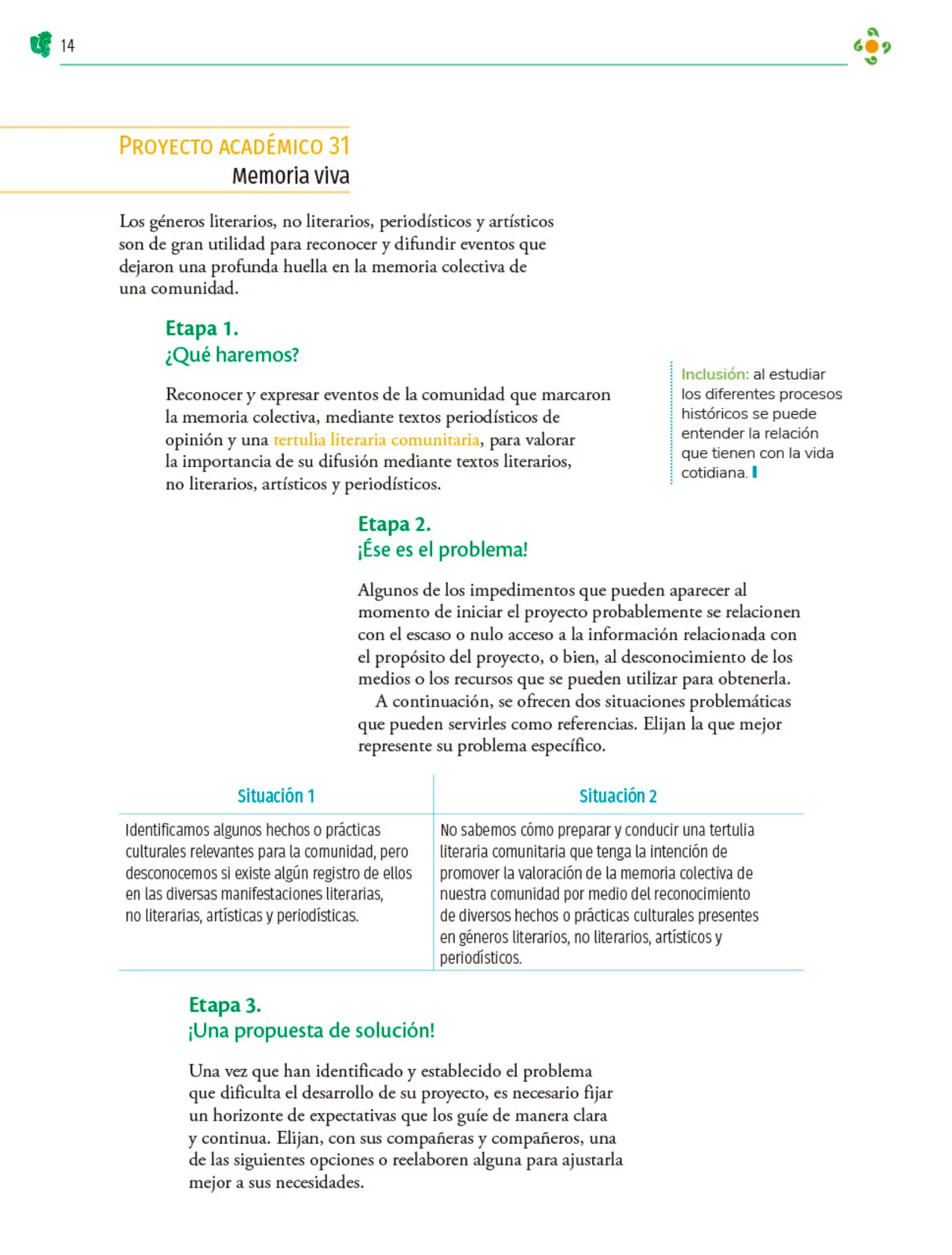 Página 15 de Colección Sk´asolil. Nuestro libro de Proyectos.  Tomo III.  Libro de Educación Telesecundaria Grado 2°  Ciclo Escolar 2025 - 2026