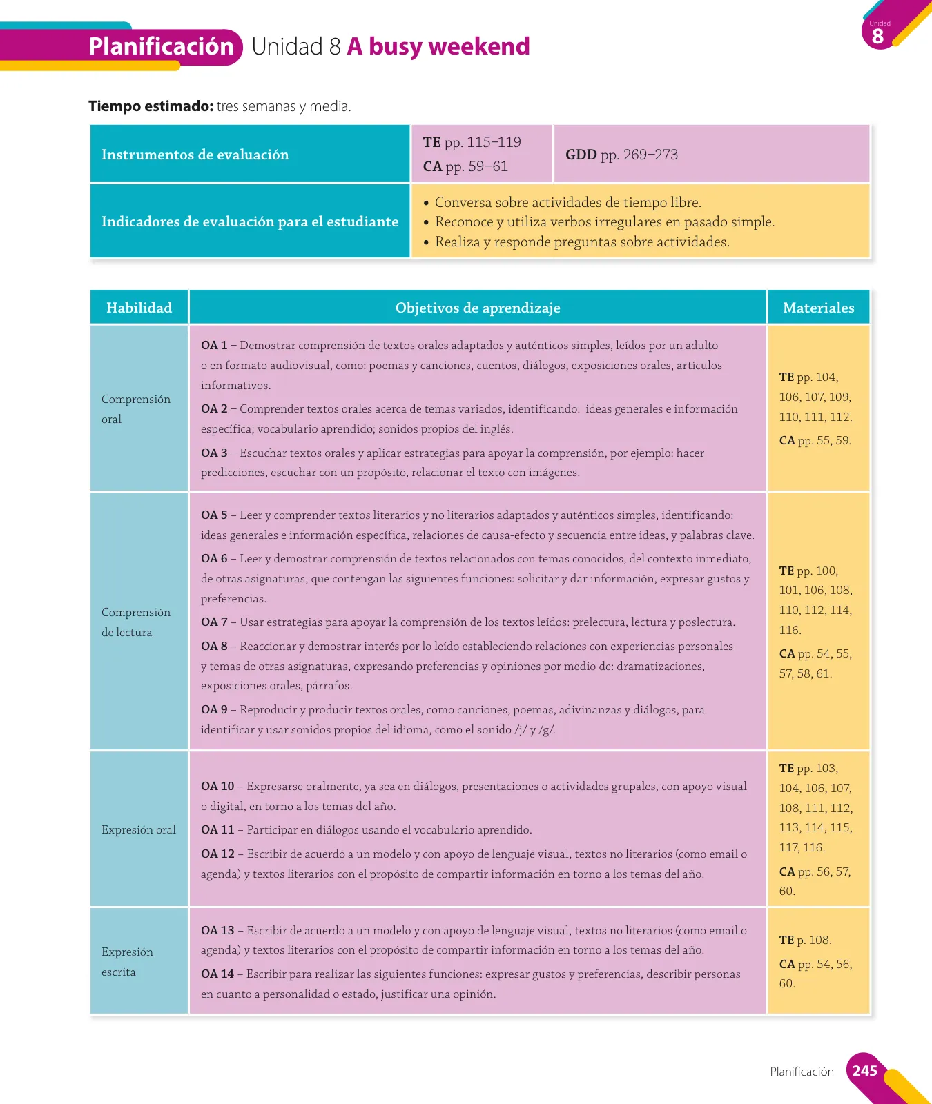 Página 109 de Inglés – Quinto Básico | Texto del Estudiante MINEDUC – Descargar PDF · 2024