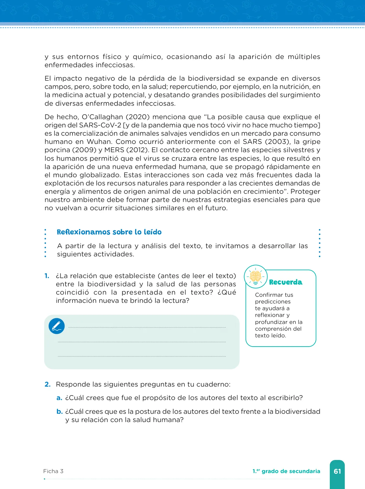Página 63 de Fichas de aprendizaje de Comunicación 1 · 2024