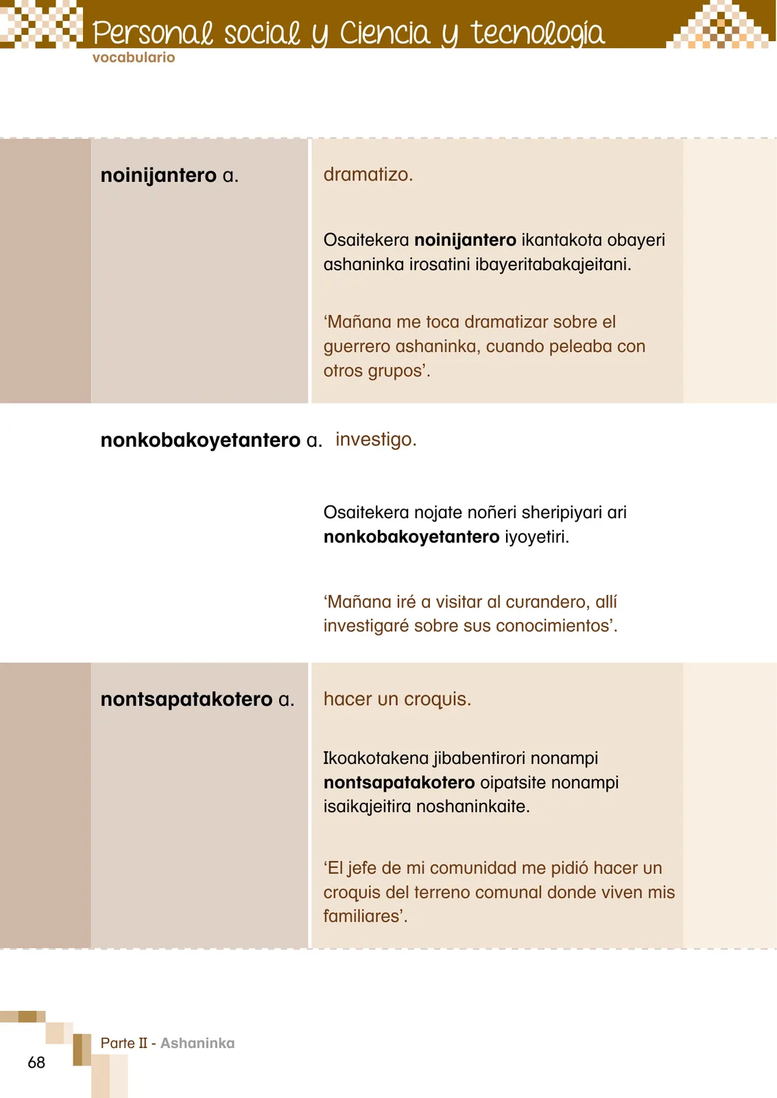 Miniatura página 70 de Ñantsipe Ayoyetajeri Ashaninka = Vocabulario pedagógico Ashaninka · 2021