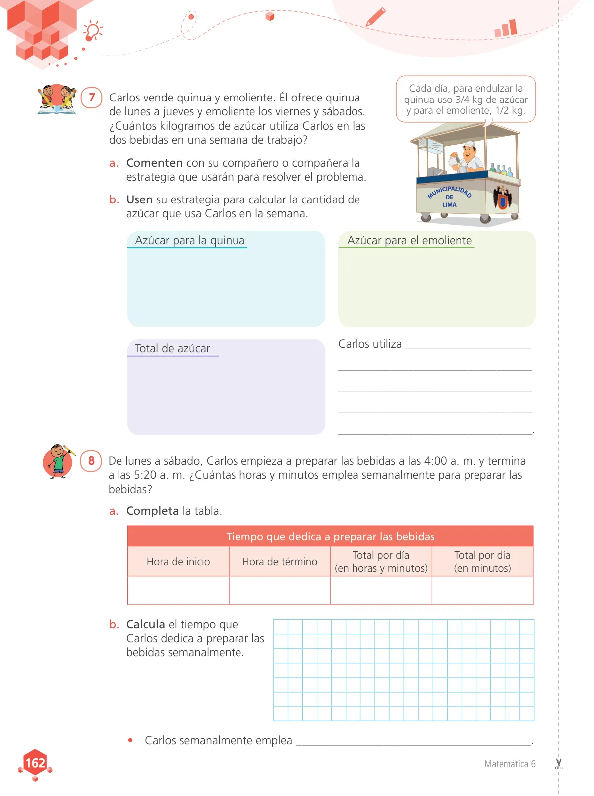 Miniatura página 164 de Matemática 6 : cuaderno de trabajo para sexto grado de Educación Primaria 2019 · 2019