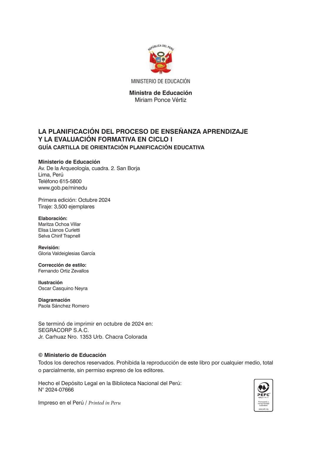 Página 4 de La planificación del proceso de enseñanza aprendizaje y la evaluación formativa en Ciclo I : guía cartilla de orientación planificación educativa · 2024