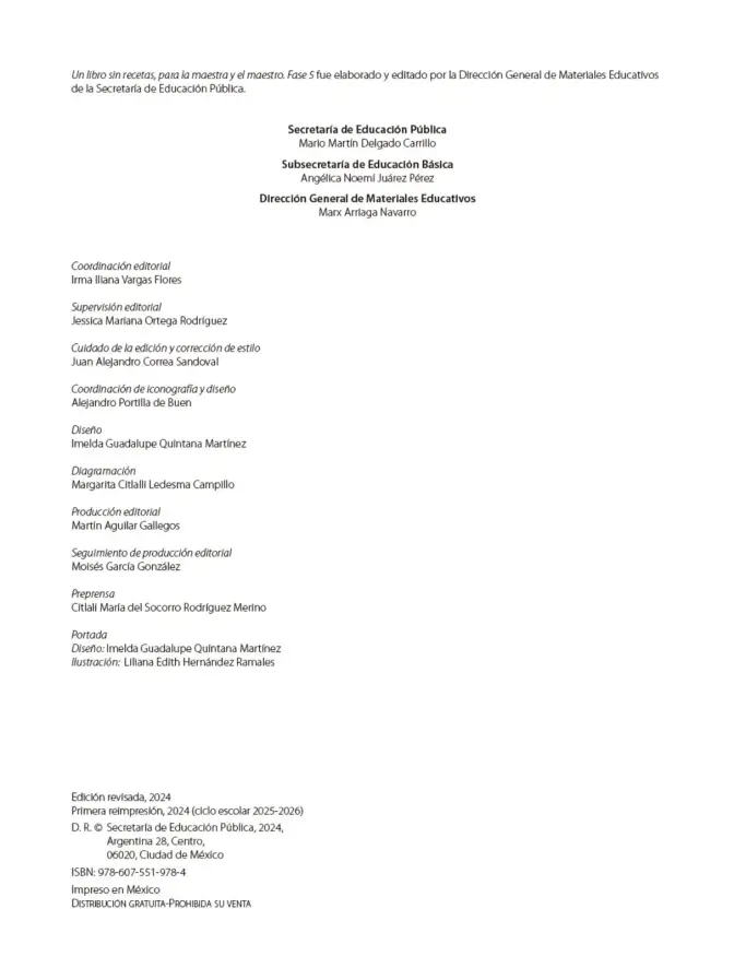 Página 3 de Un libro sin recetas, para la maestra y el maestro. Fase 5 Libro de Educación Primaria Grado 5°, 6° Ciclo Escolar 2025 - 2026