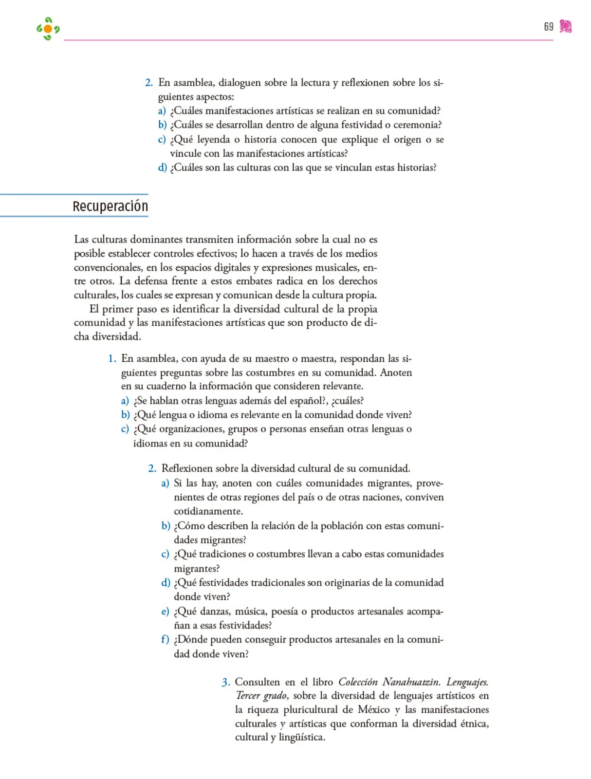 Miniatura página 70 de Colección Nanahuatzin. Nuestro libro de proyectos.   Libro de Educación Secundaria Grado 3°  Ciclo Escolar 2025 - 2026