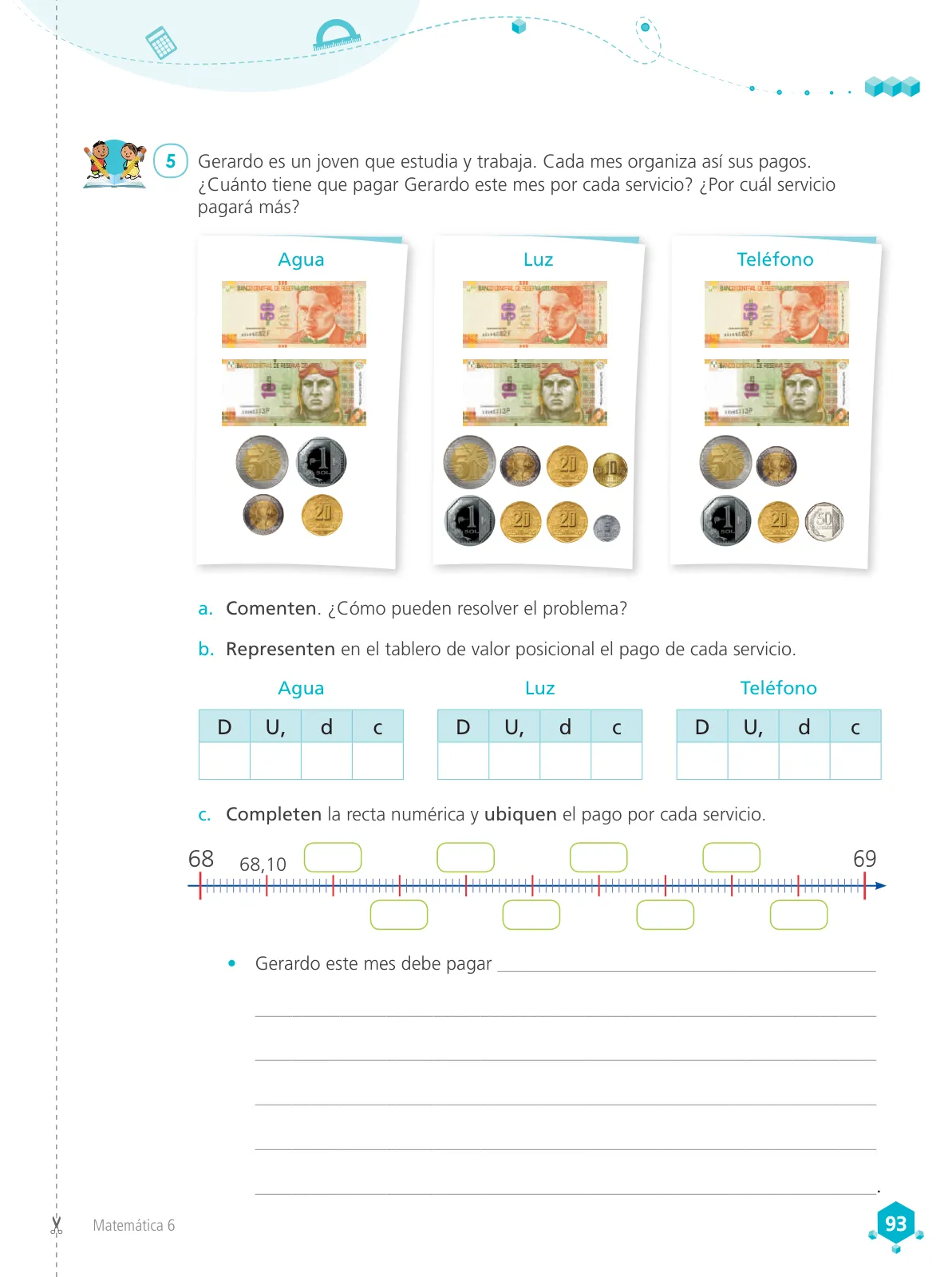 Página 95 de Matemática 6 : cuaderno de trabajo para sexto grado de Educación Primaria 2019 · 2019