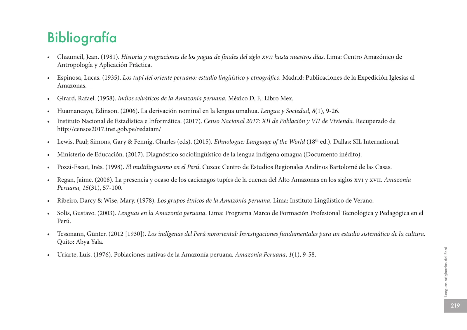 Miniatura página 221 de Lenguas originarias del Perú · 2018