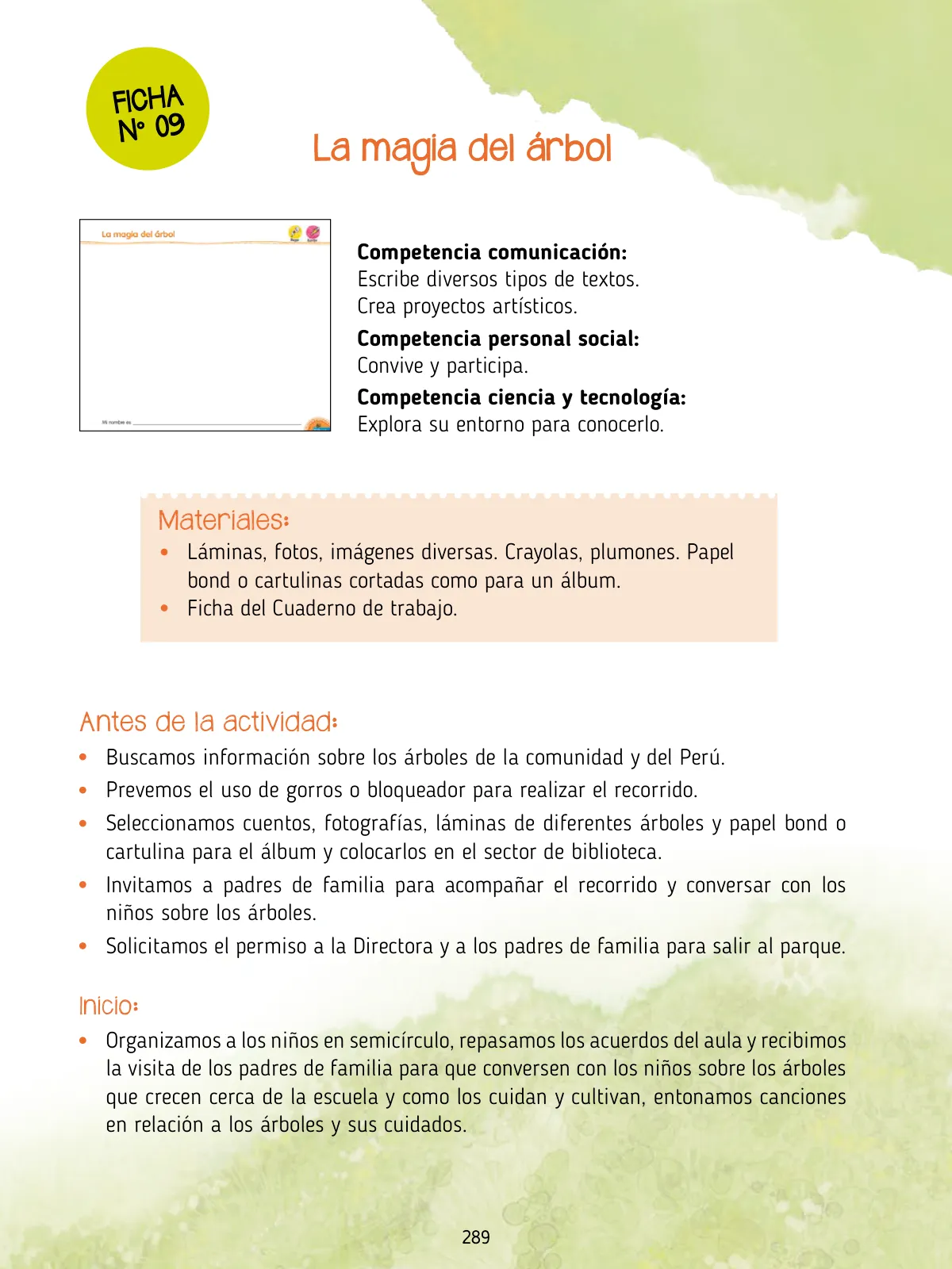 Página 291 de Agenda pedagógica 2017-2018 para docentes de II Ciclo de Instituciones de nivel de Educación Inicial · 2017