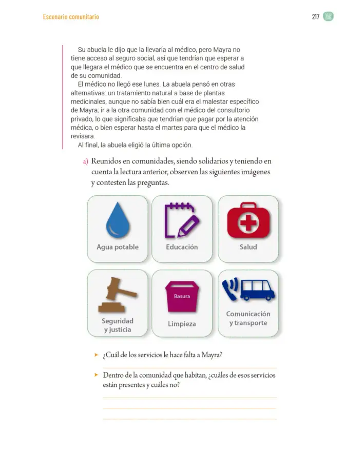 Página 220 de Proyectos Comunitarios. Libro de Educación Primaria Grado 5° Ciclo Escolar 2025 - 2026