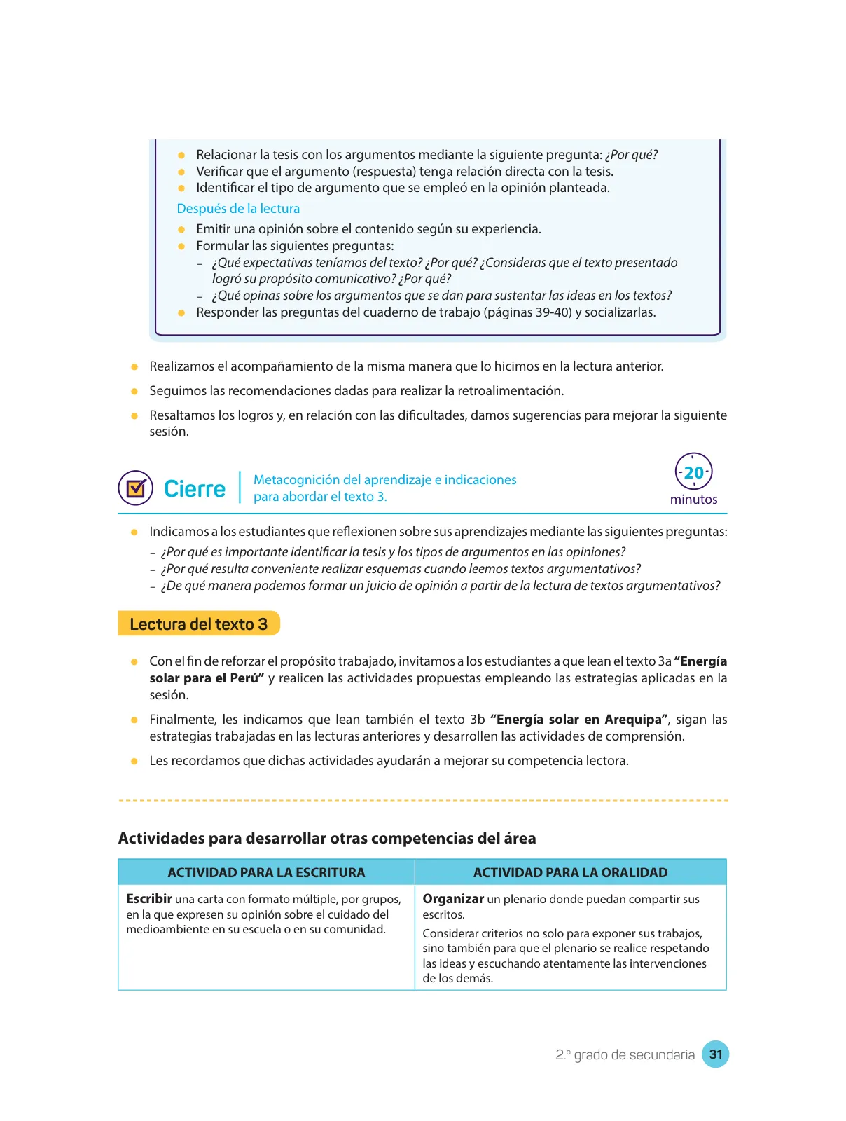 Página 33 de Comprensión lectora : manual para el docente de segundo grado de Secundaria 2018 · 2018