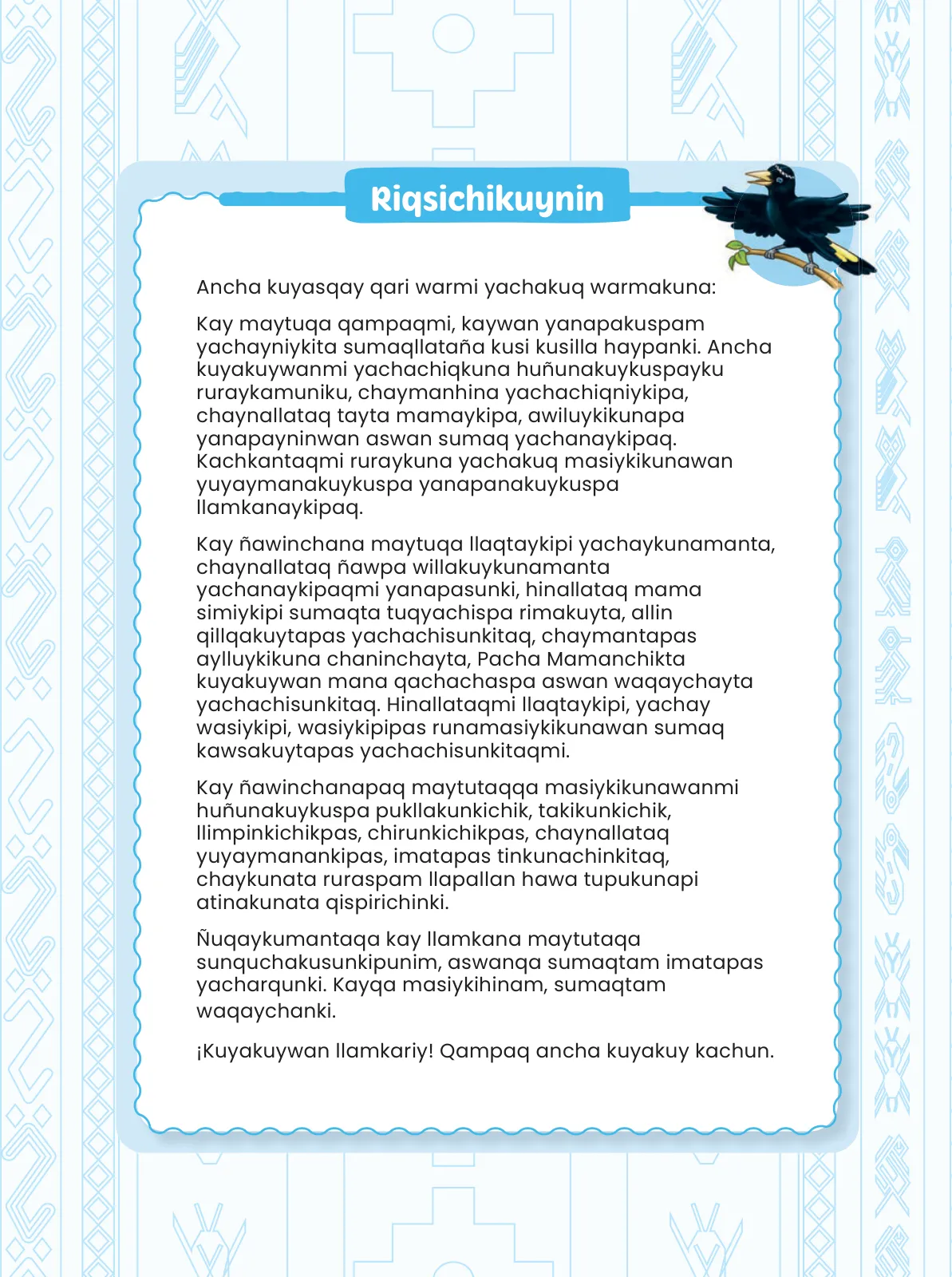 Miniatura página 7 de Ñawinchana Maytu 2 Quechua - Chanka. Texto de Comunicación del 2° Primaria - Quechua Chanka · 2023