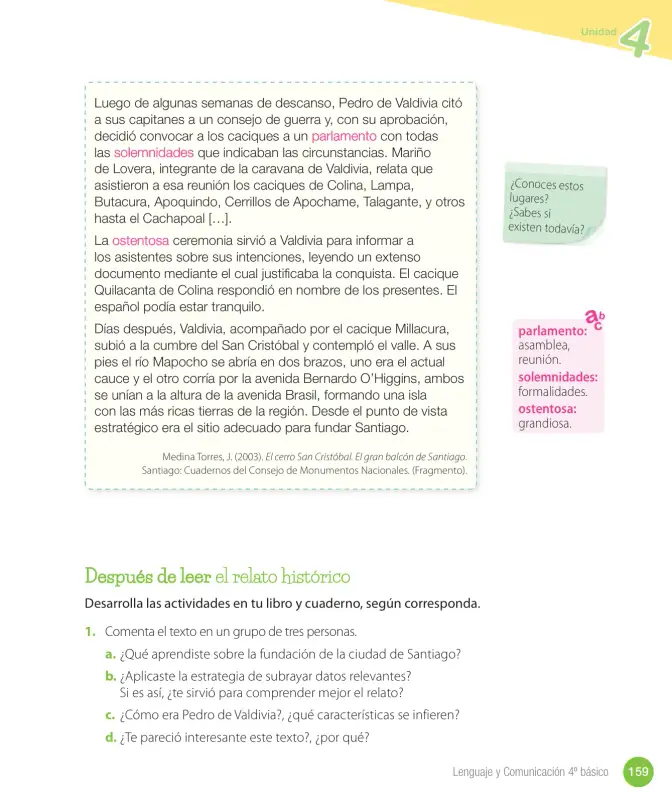 Página 99 de Lenguaje y Comunicación – Cuarto Básico | Texto del Estudiante MINEDUC – Descargar PDF · 2024