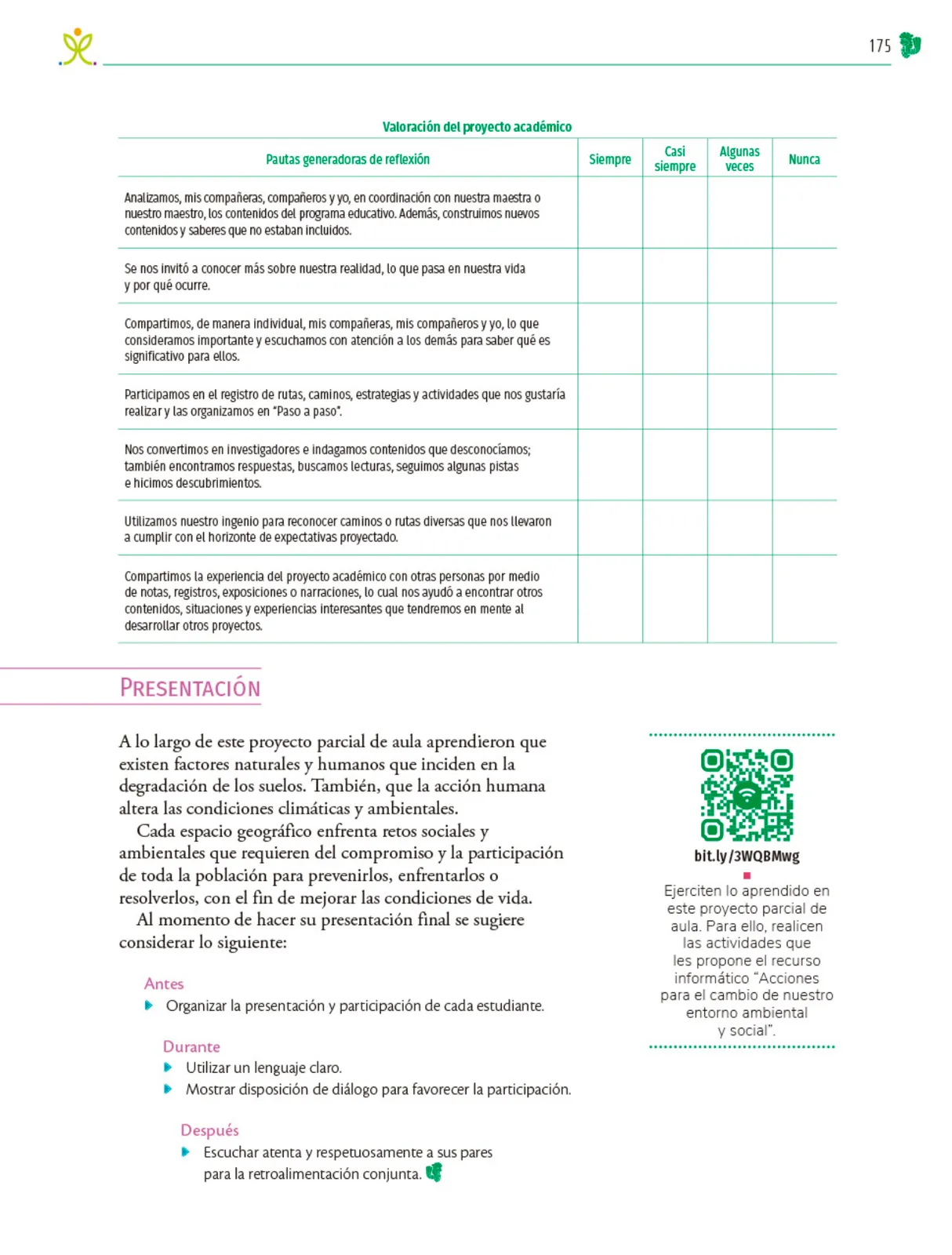 Miniatura página 176 de Colección Ximhai. Nuestro libro de Proyectos.  Tomo II.   Libro de Educación Telesecundaria Grado 1°  Ciclo Escolar 2025 - 2026