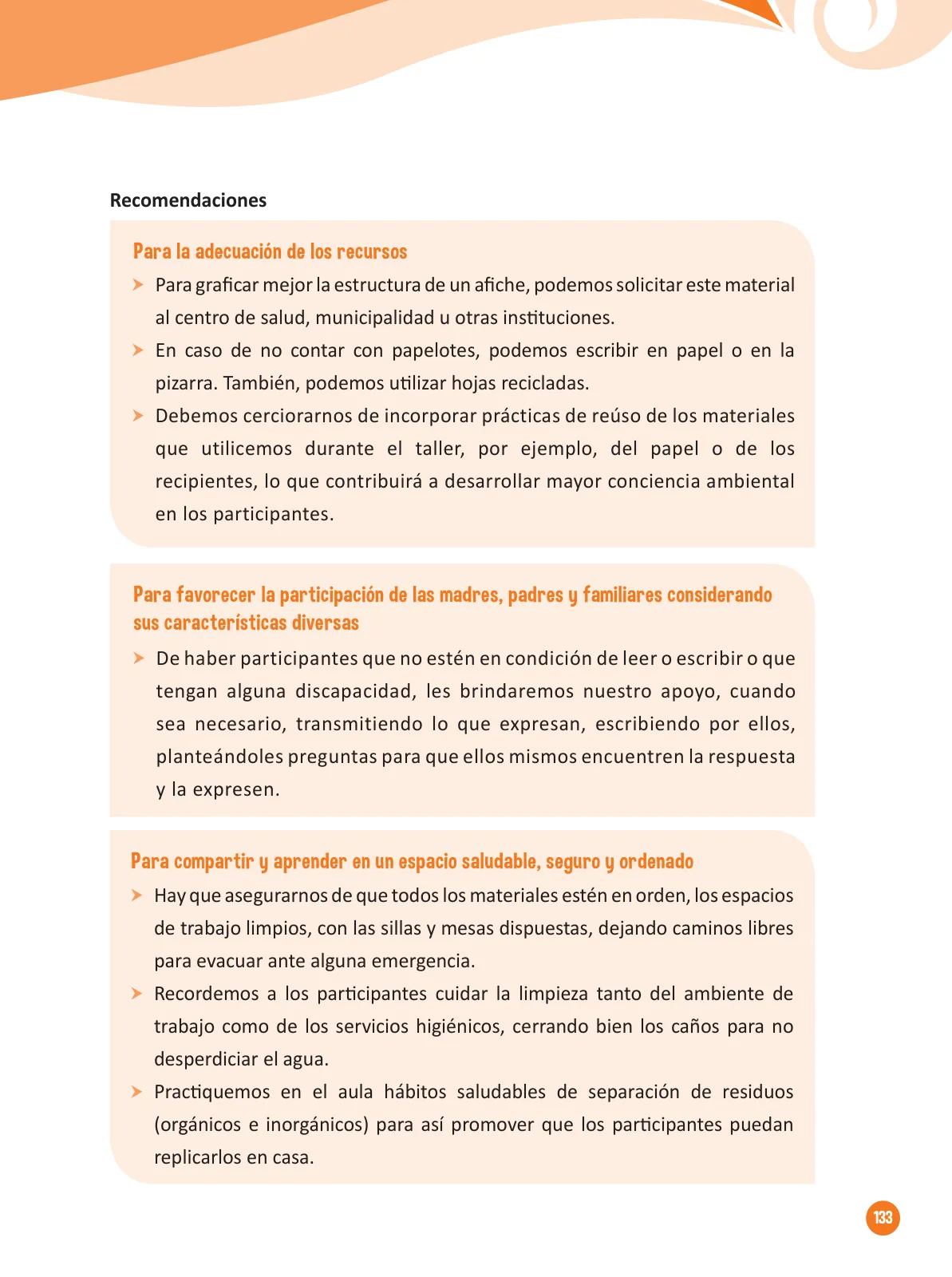 Página 135 de Guía para el trabajo docente con las familias del ciclo IV de Primaria · 2016