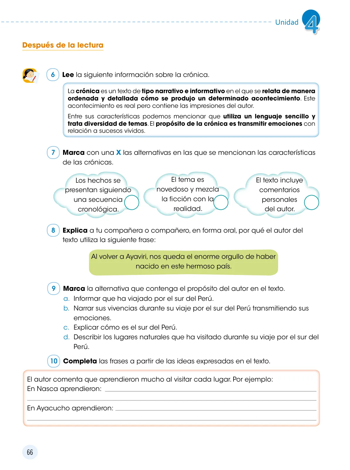 Miniatura página 67 de Comunicación 6 : cuaderno de trabajo para sexto grado de Educación Primaria 2019 · 2019