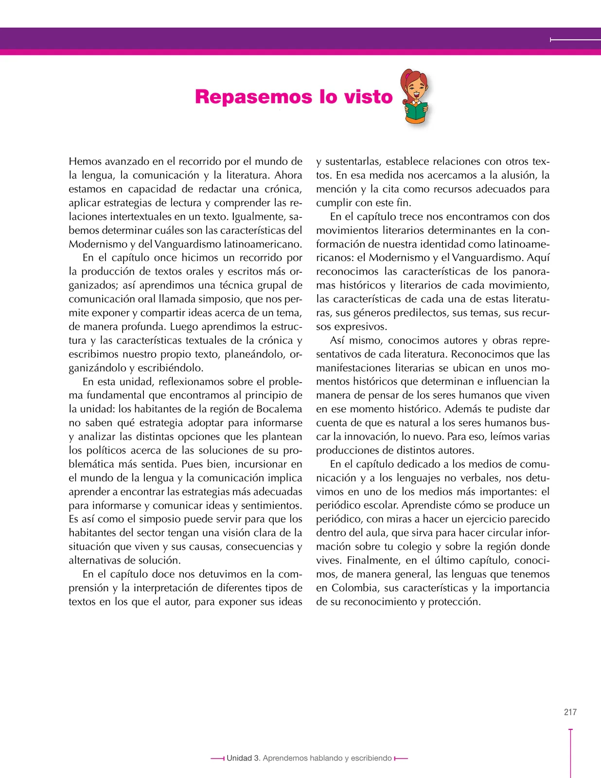Página 217 de Lenguaje 9° · Secundaria Activa