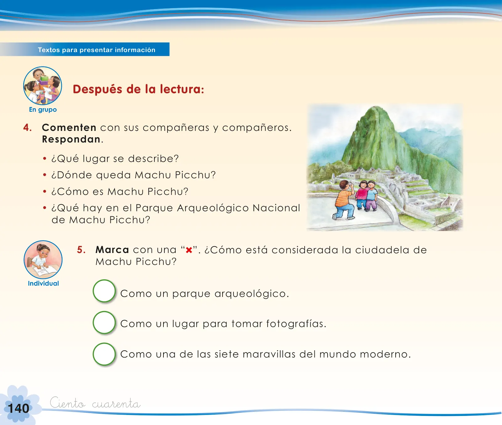 Página 142 de Comunicación 1 : cuaderno de trabajo para primer grado de Educación Primaria 2019 · 2019