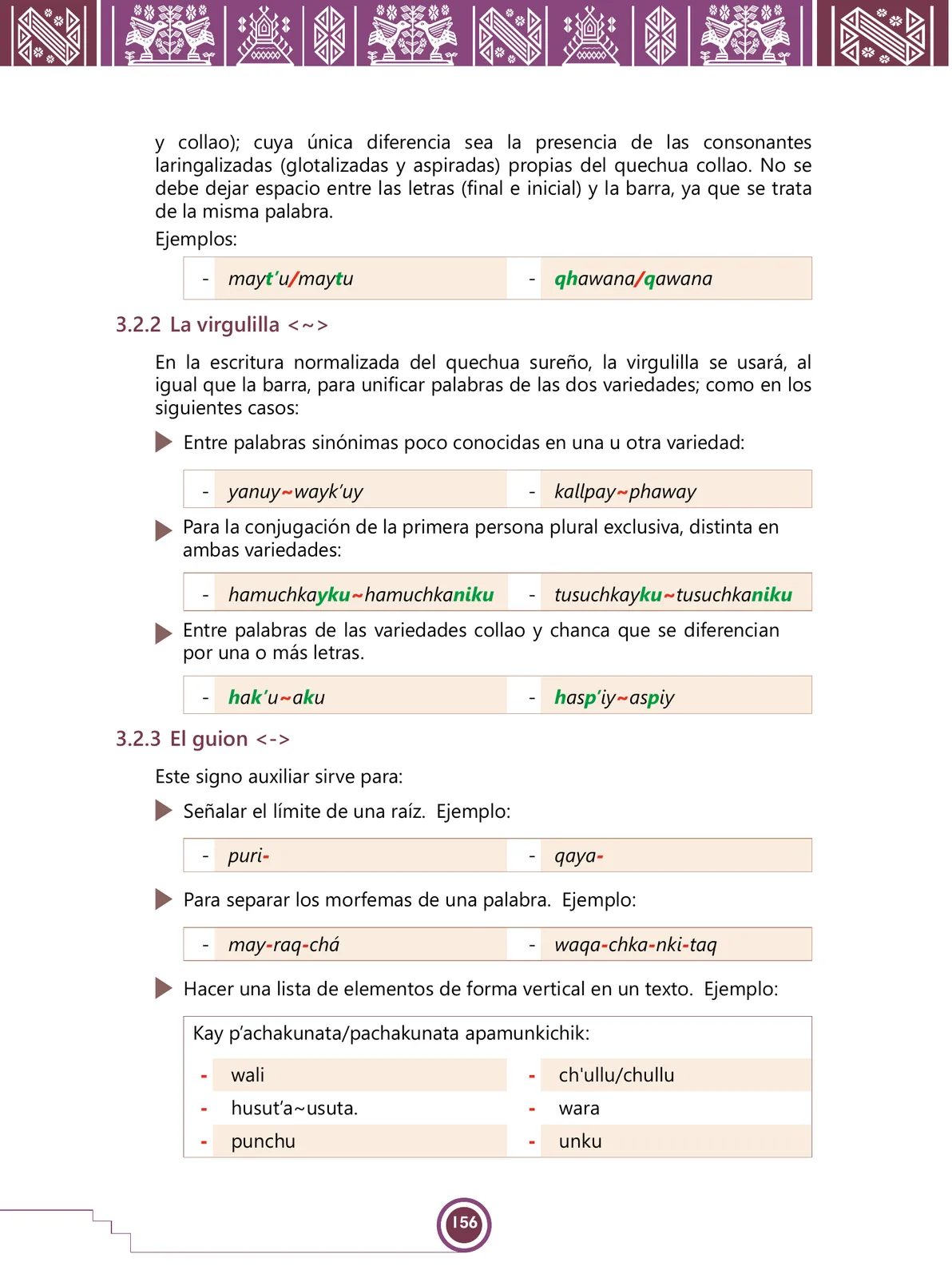 Miniatura página 158 de Urin Qichwa Qillqay Yachana Mayt'u = Manual de escritura quechua sureño · 2021