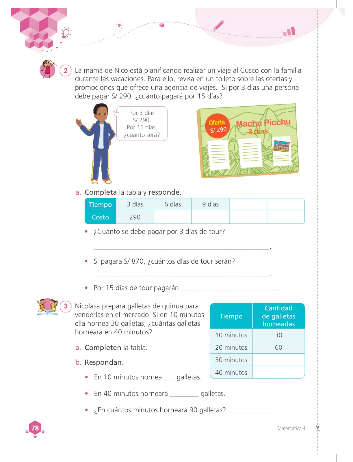 Página 78 de Matemática 4 : cuaderno de trabajo para cuarto grado de Educación Primaria 2018 · 2018