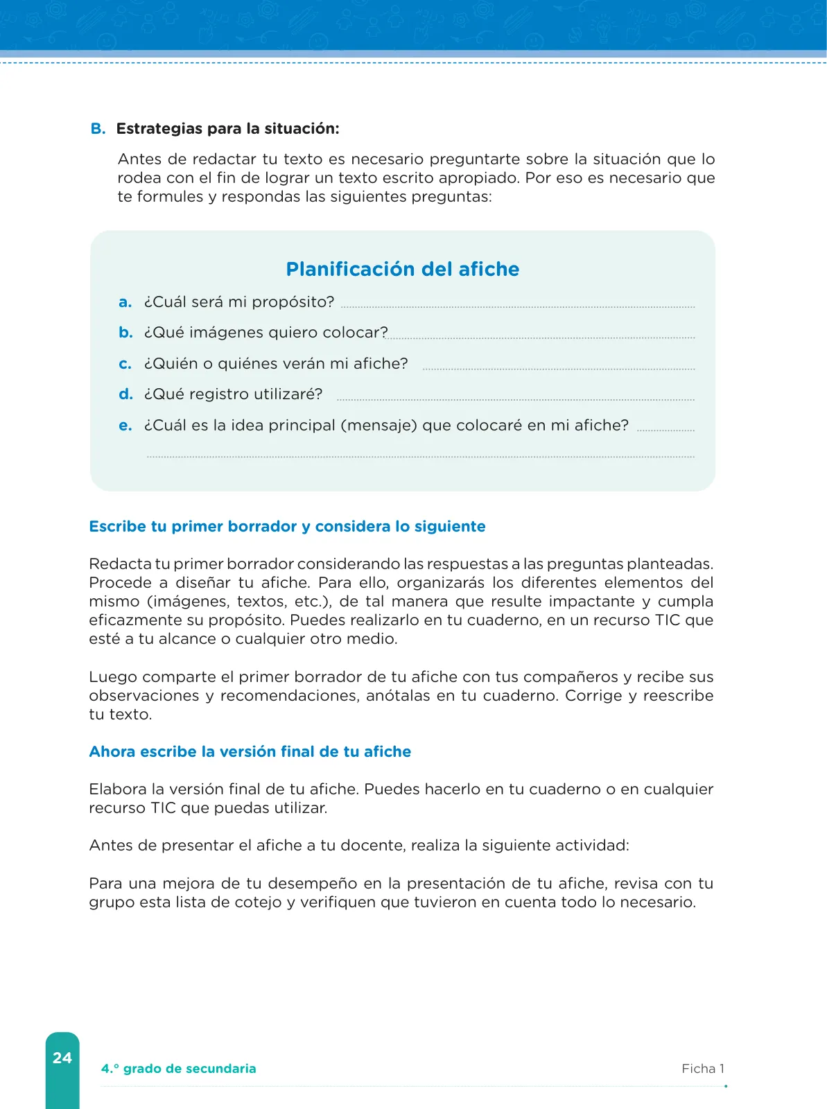 Página 26 de Fichas de aprendizaje de Comunicación 4 · 2024