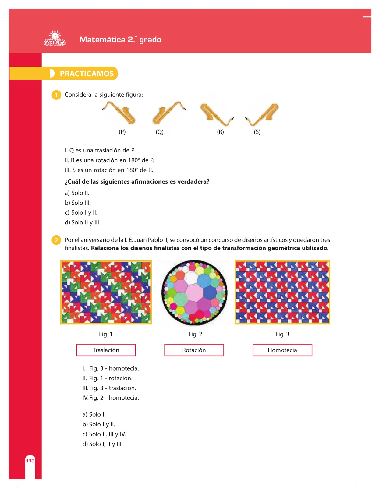 Página 112 de Matemática 2 : cuaderno de reforzamiento pedagógico - JEC · 2016
