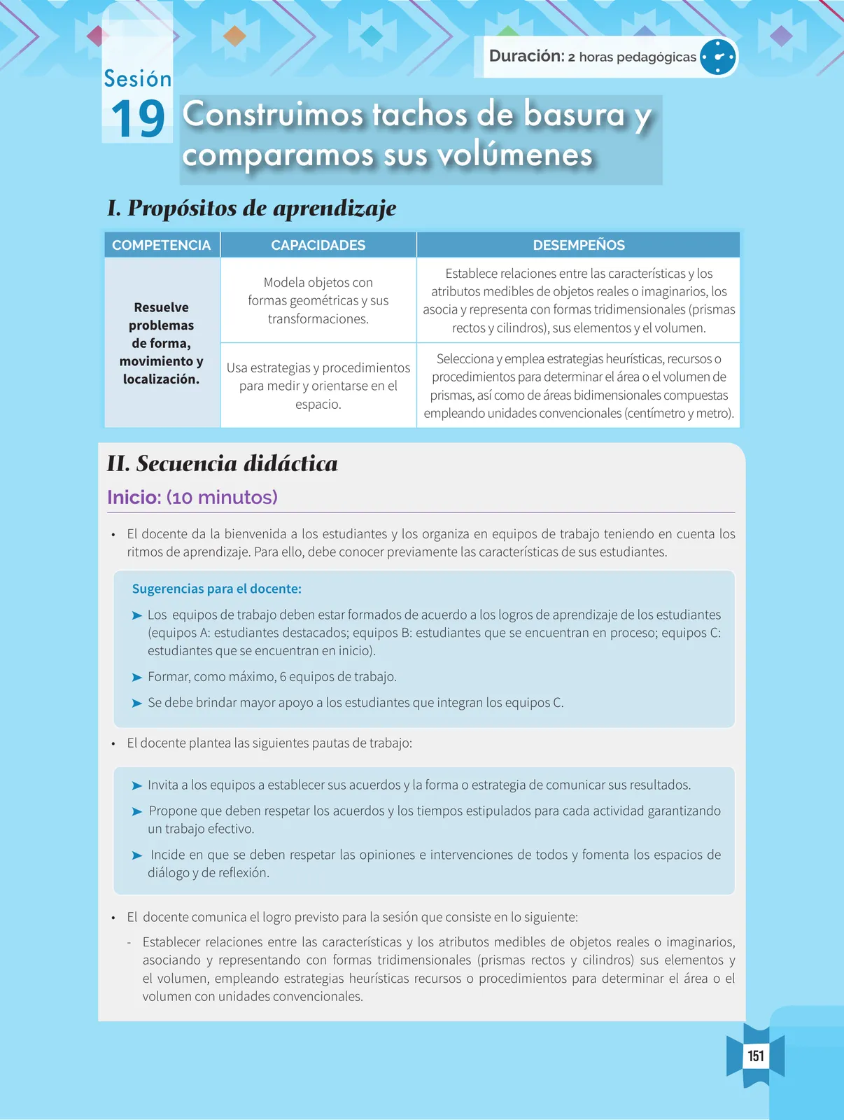 Página 153 de Resolvamos problemas 1 : manual para el docente 2018 · 2018