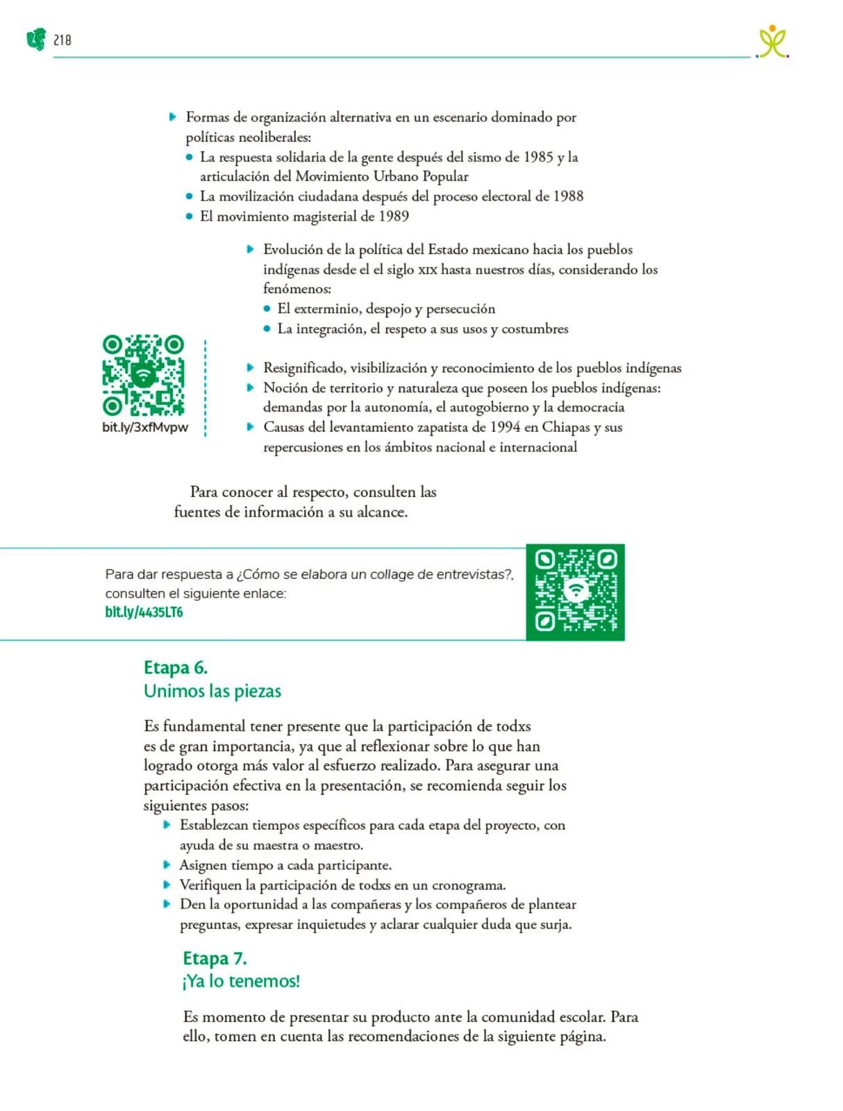 Miniatura página 219 de Colección Sk´asolil. Nuestro libro de Proyectos.  Tomo III.  Libro de Educación Telesecundaria Grado 2°  Ciclo Escolar 2025 - 2026