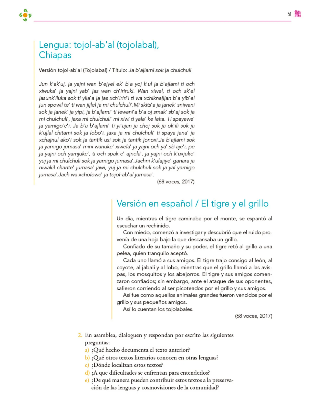 Miniatura página 52 de Colección Sk´asolil. Nuestro libro de proyectos.   Libro de Educación Secundaria Grado 2°  Ciclo Escolar 2025 - 2026