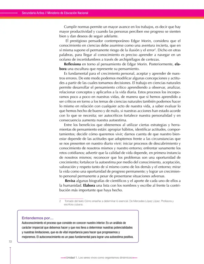 Página 72 de Ciencias Naturales 8° · Secundaria Activa