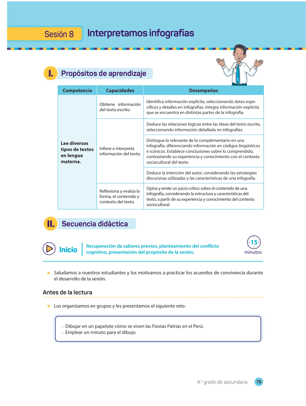 Miniatura página 77 de Comprensión lectora : manual para el docente de cuarto grado de Secundaria 2018 · 2018