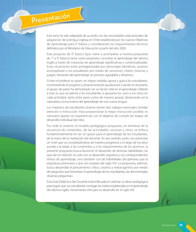 Página 5 de Inglés – Quinto Básico | Texto del Estudiante MINEDUC – Descargar PDF · 2024
