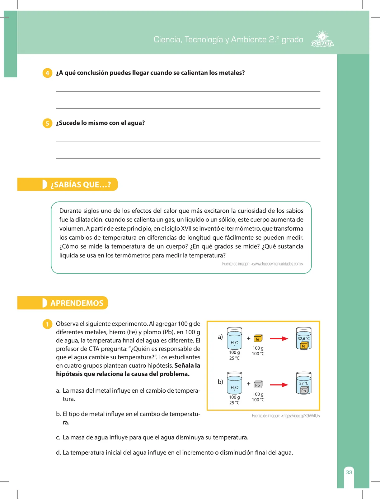 Miniatura página 33 de Ciencia, Tecnología y Ambiente 2 : cuaderno de reforzamiento pedagógico - JEC · 2016