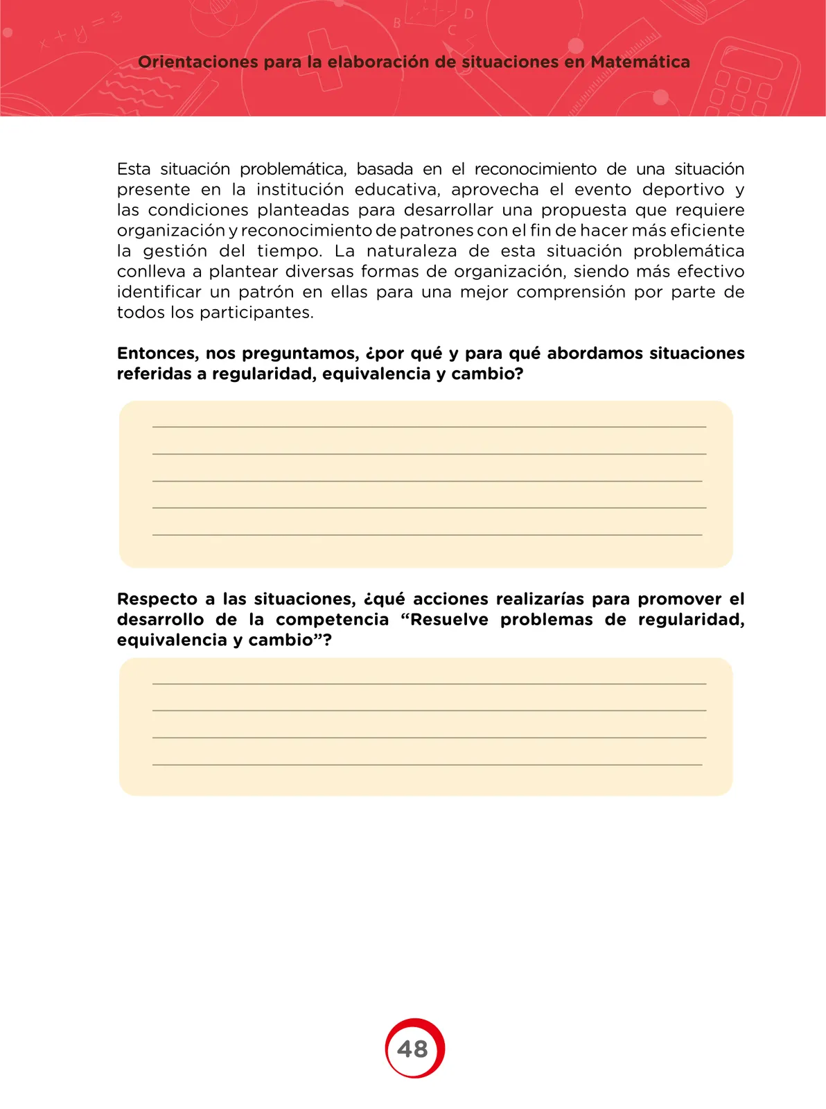 Miniatura página 48 de Orientaciones para la elaboración de situaciones en Matemática · 2024