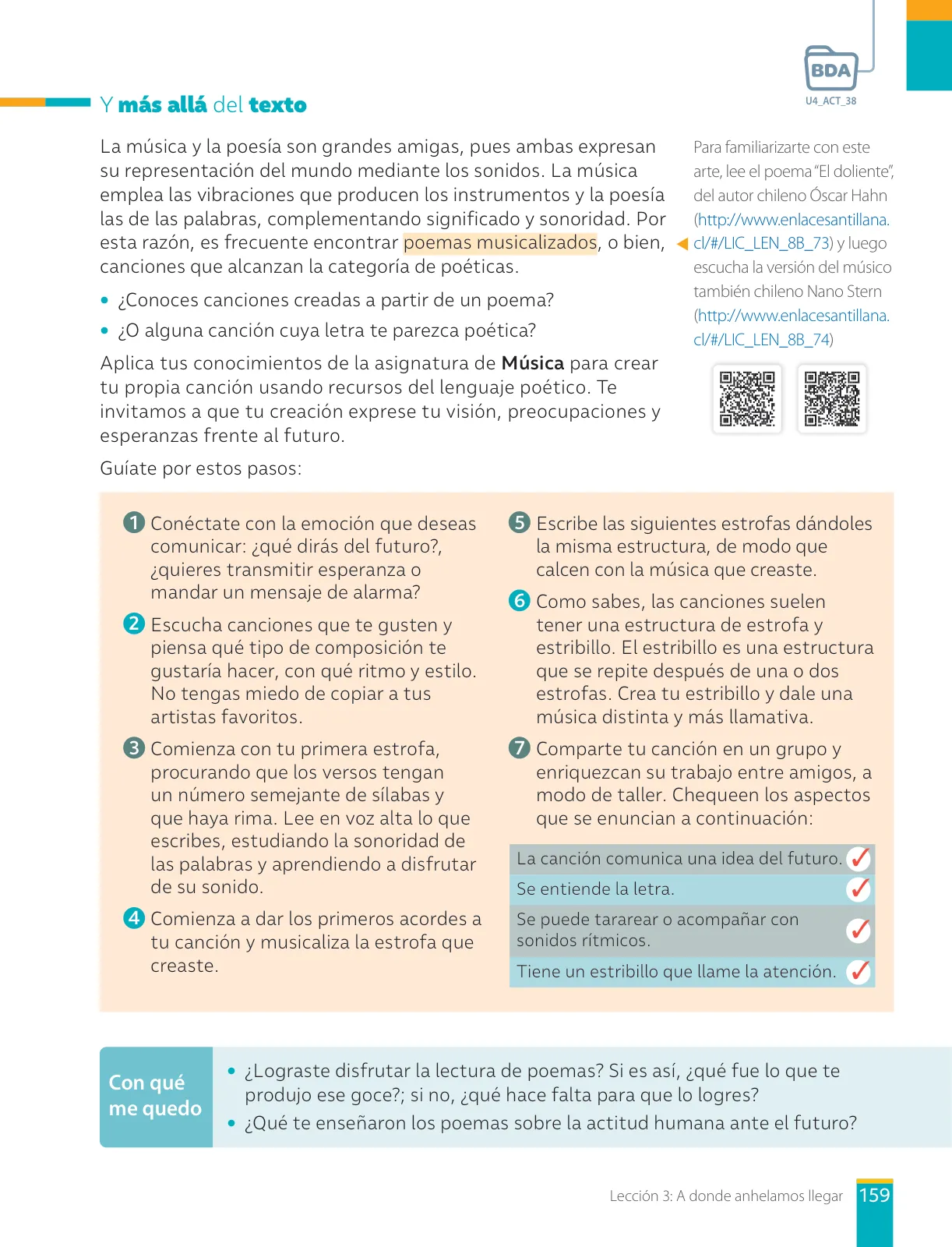 Página 161 de Lengua y Literatura – Octavo Básico | Texto del Estudiante MINEDUC – Descargar PDF · 2024