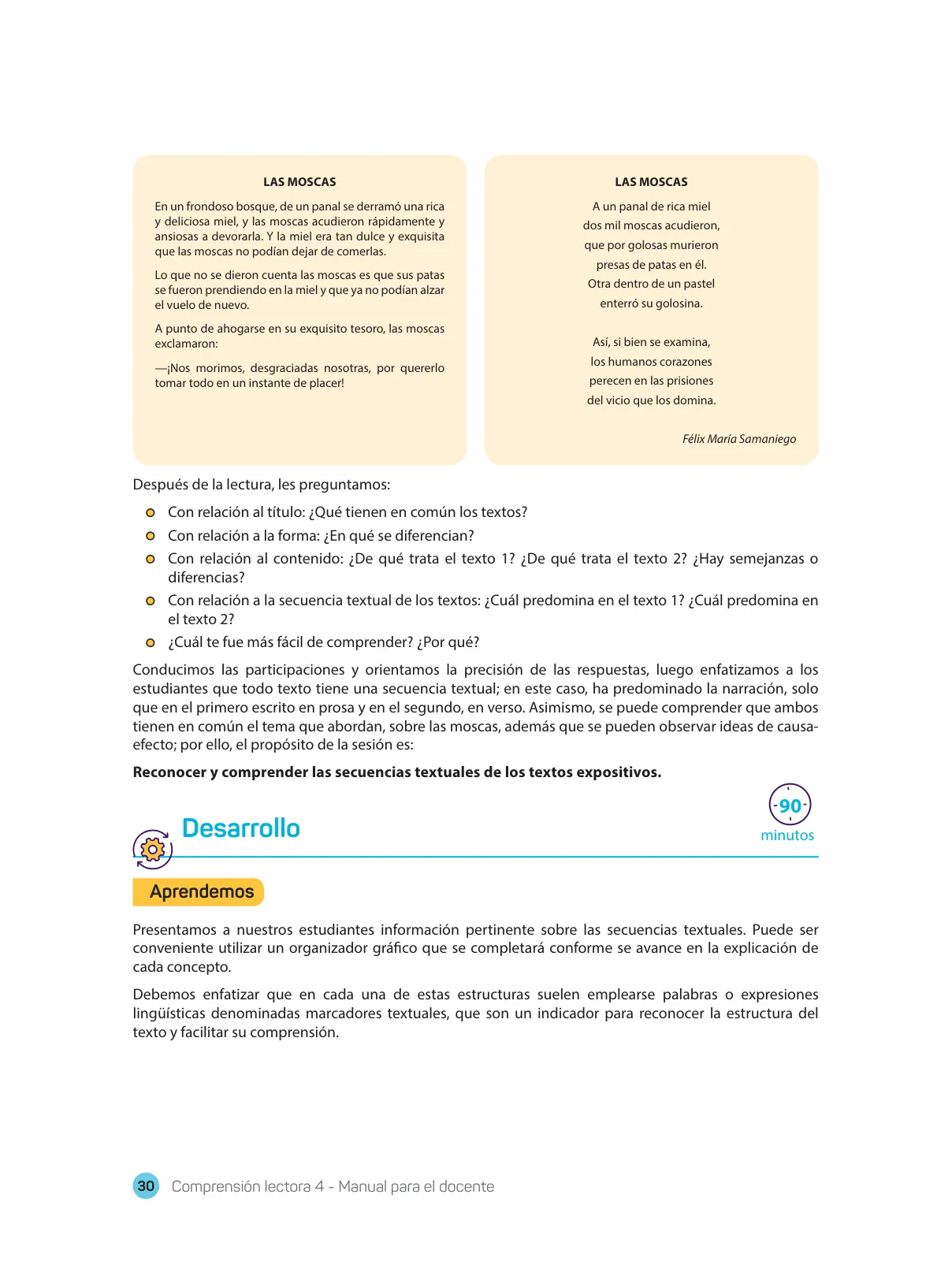 Miniatura página 32 de Comprensión lectora 4 : manual para el docente de cuarto grado de Secundaria · 2017