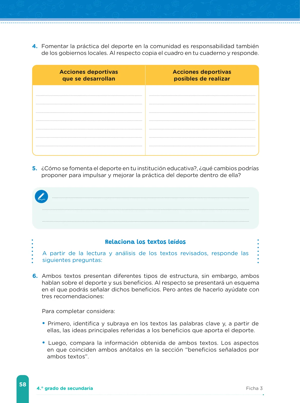 Miniatura página 60 de Fichas de aprendizaje de Comunicación 4 · 2024