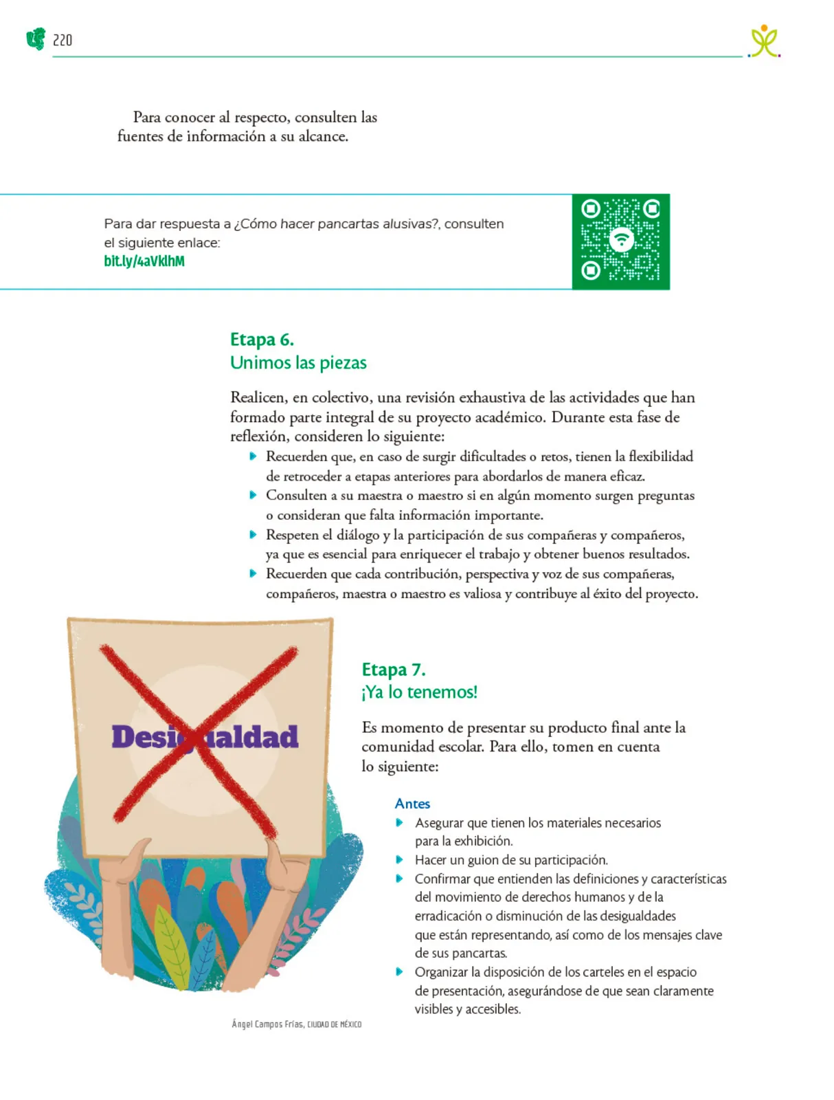 Miniatura página 221 de Colección Nanahuatzin. Nuestro libro de Proyectos.  Tomo III.  Libro de Educación Telesecundaria Grado 3°  Ciclo Escolar 2025 - 2026