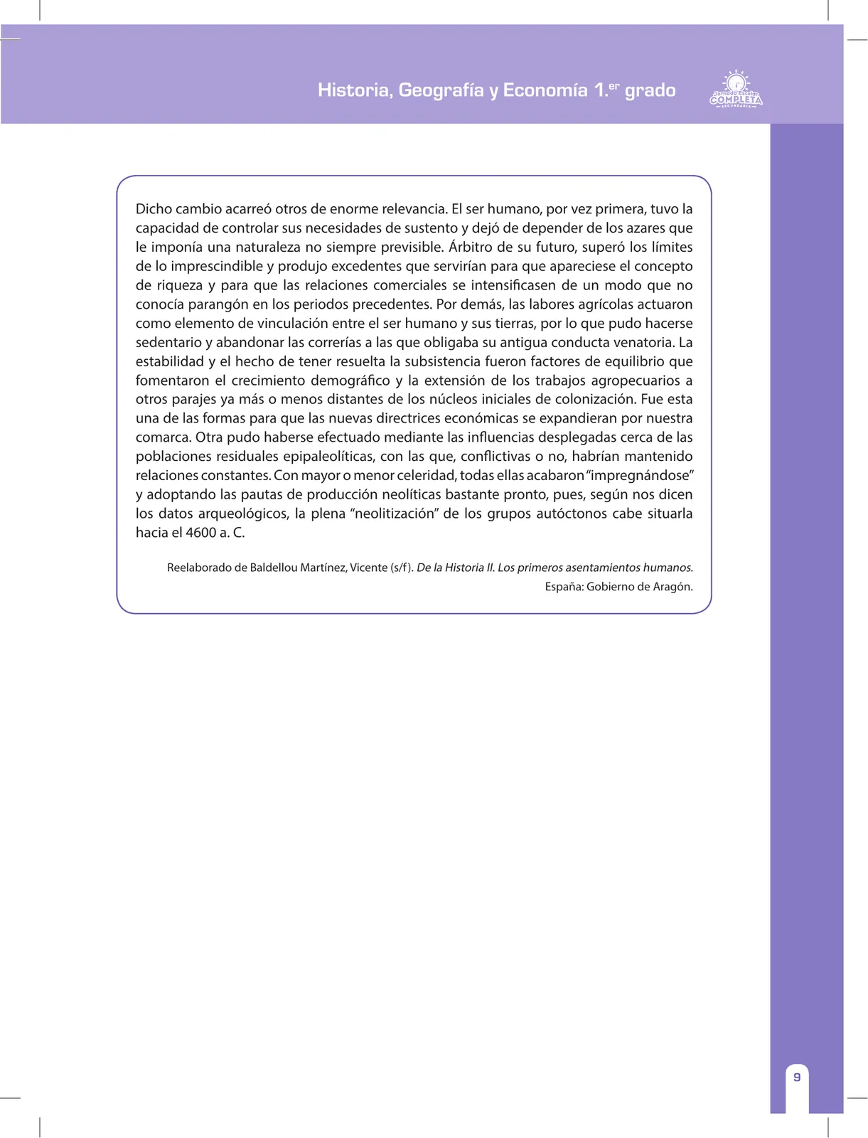 Página 9 de Historia, Geografía y Economía 1 : cuaderno de reforzamiento pedagógico - JEC · 2016