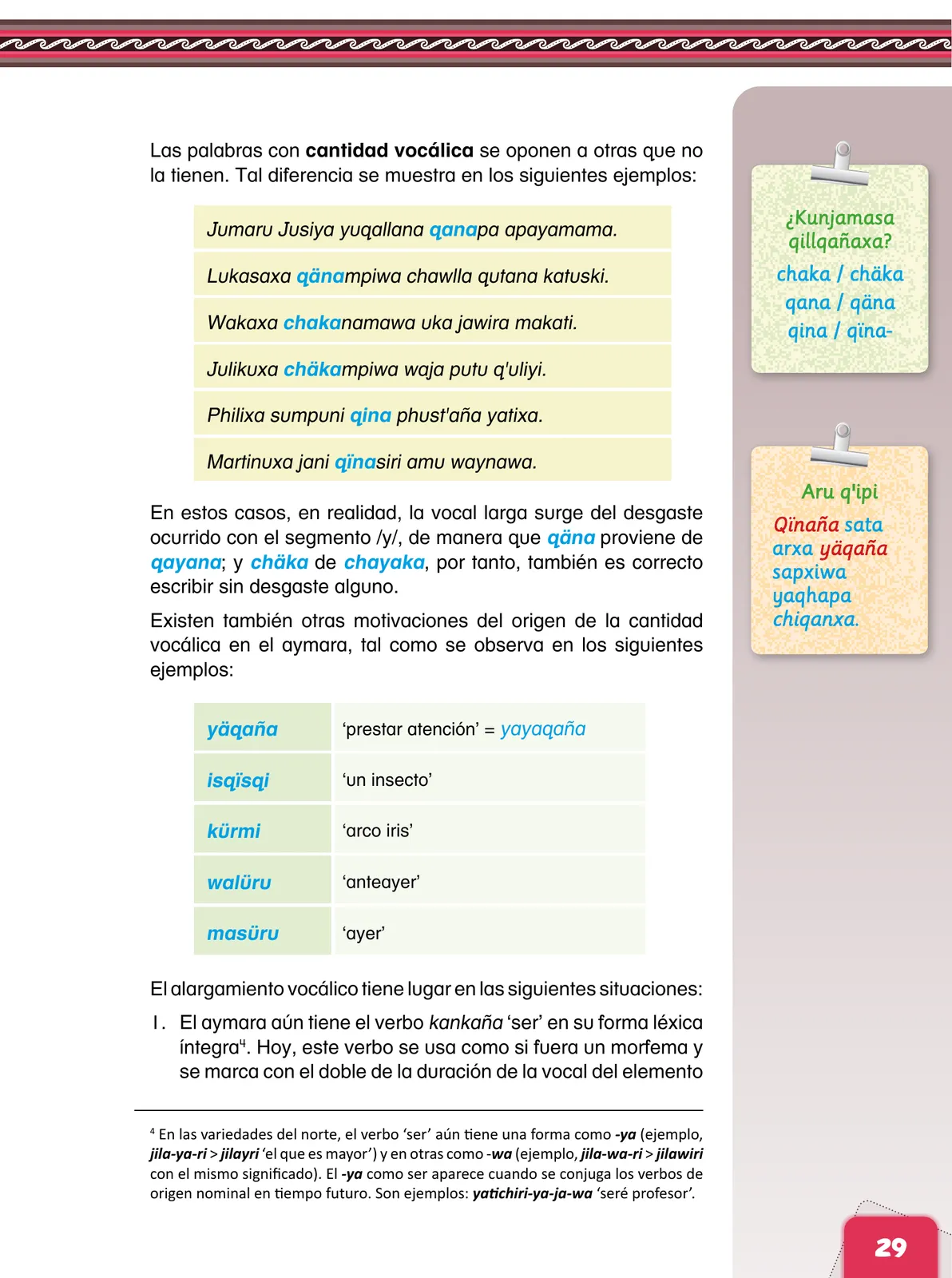 Página 31 de Aymara arutha chiqapa qillqañataki panka = Manual de escritura Aimara · 2021