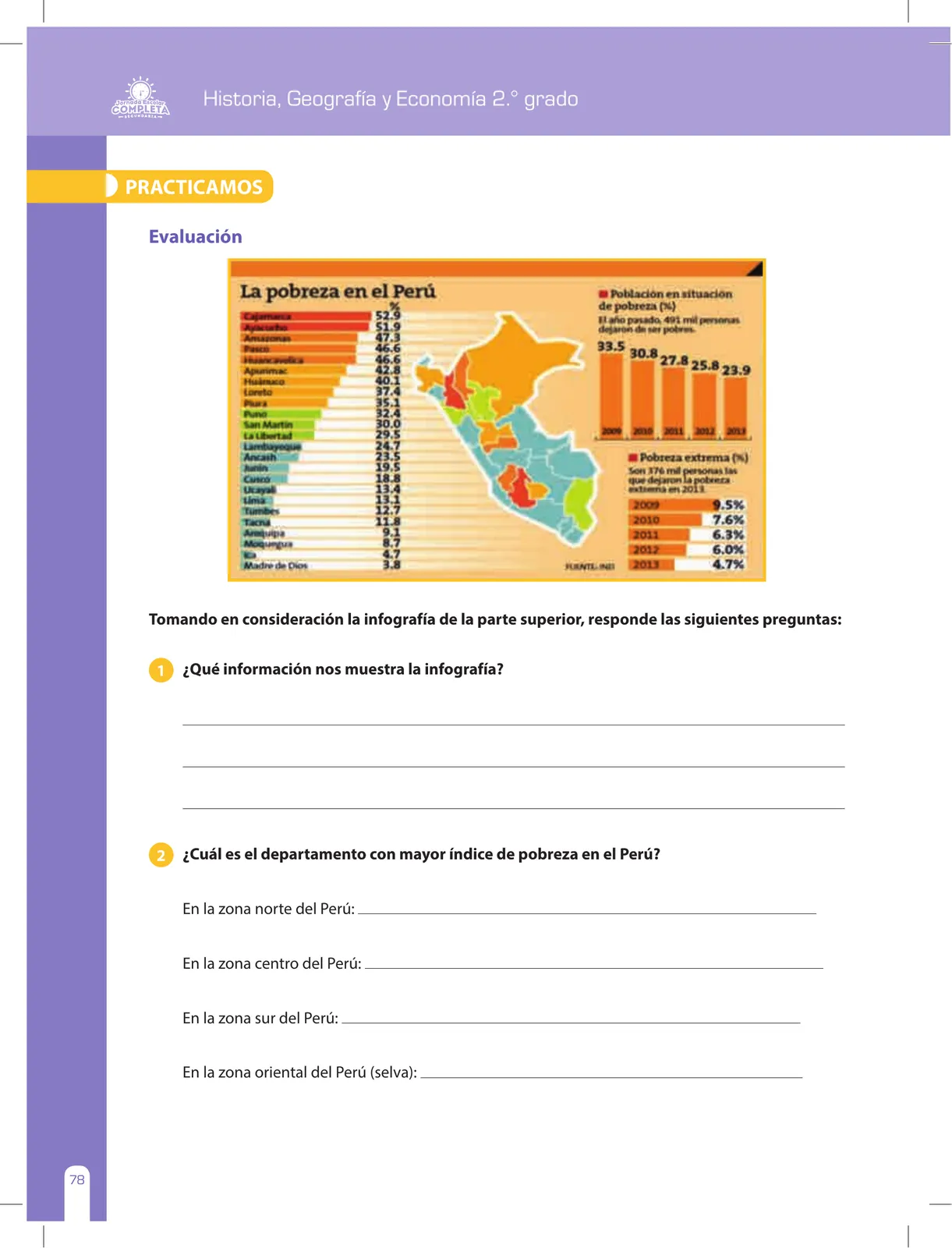 Página 78 de Historia, Geografía y Economía 2 : cuaderno de reforzamiento pedagógico - JEC ﻿ · 2016