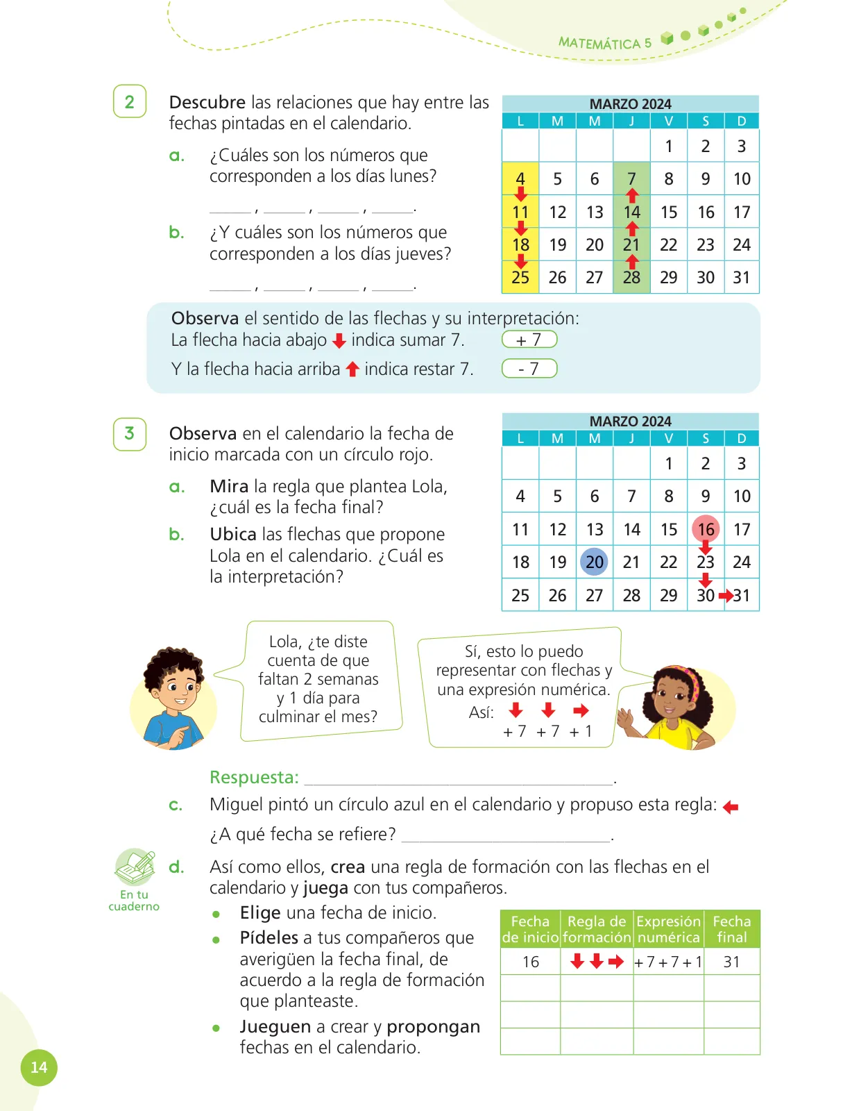 Página 16 de Cuadernillo de Matemática 5, quinto grado de Primaria · 2023