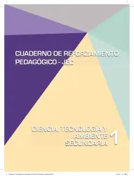 Portada de Ciencia, Tecnología y Ambiente 1. Cuaderno de reforzamiento pedagógico - JEC · 2016