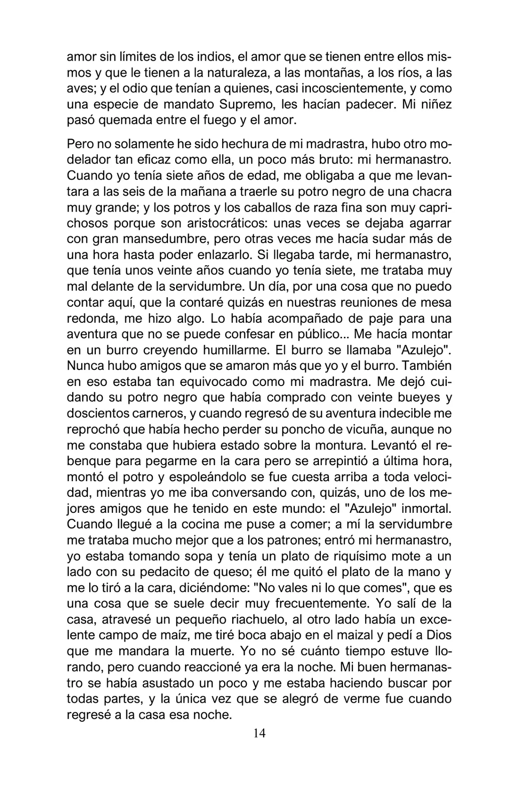Miniatura página 14 de Arguedas, entre el fuego y el amor : textos seleccionados para estudiantes de Educación Básica · 2021