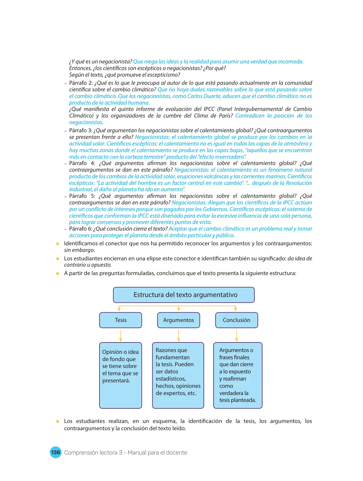 Miniatura página 138 de Comprensión lectora : manual para el docente de tercer grado de Secundaria 2018 · 2018