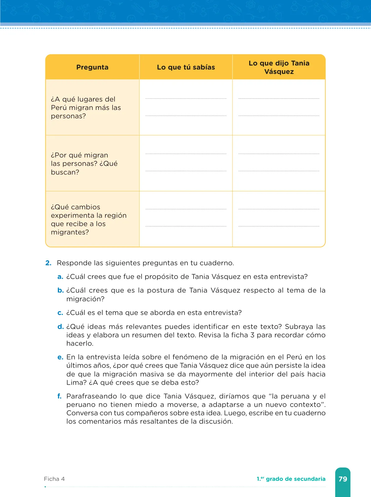 Página 81 de Fichas de aprendizaje de Comunicación 1 · 2024