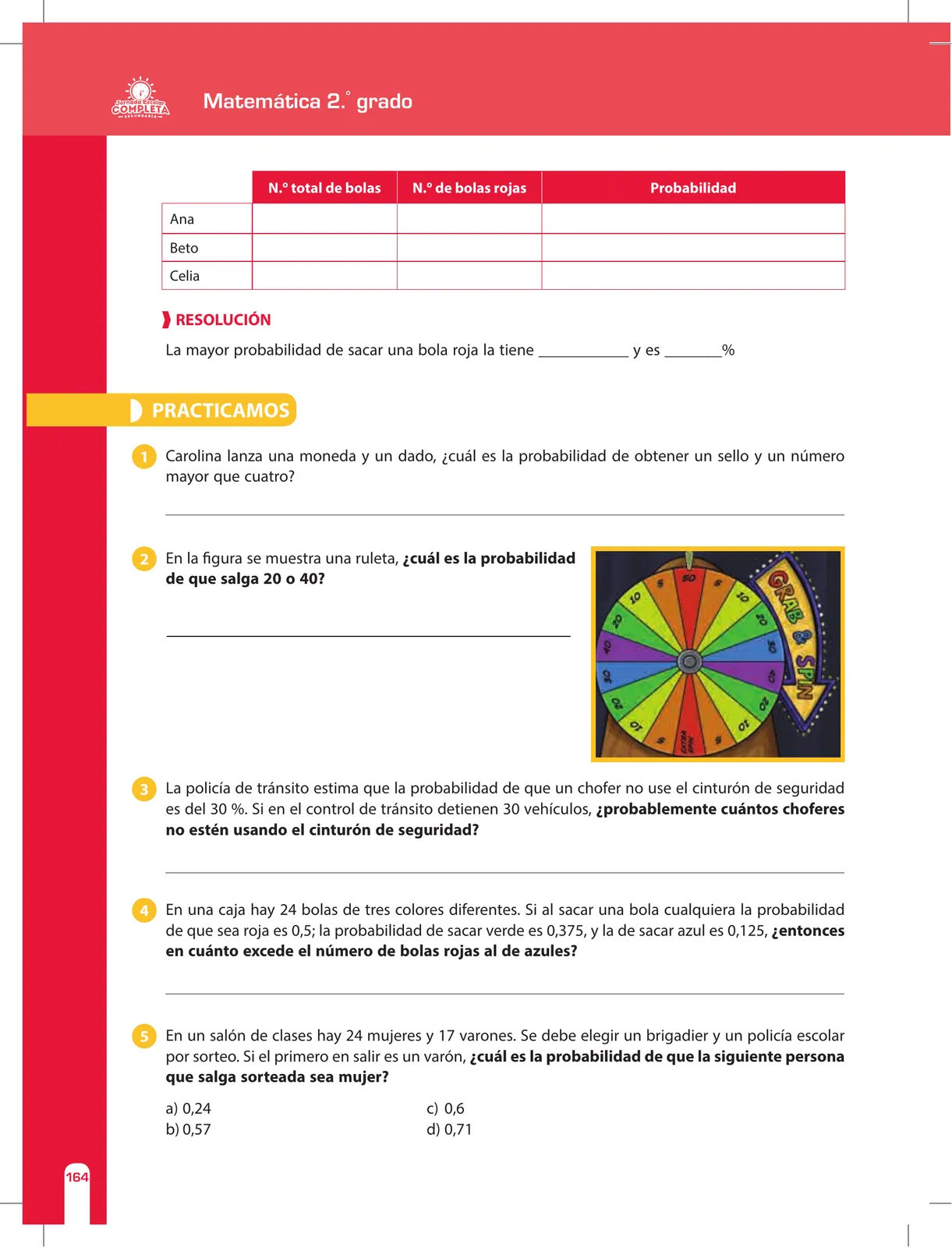 Miniatura página 164 de Matemática 2 : cuaderno de reforzamiento pedagógico - JEC · 2016