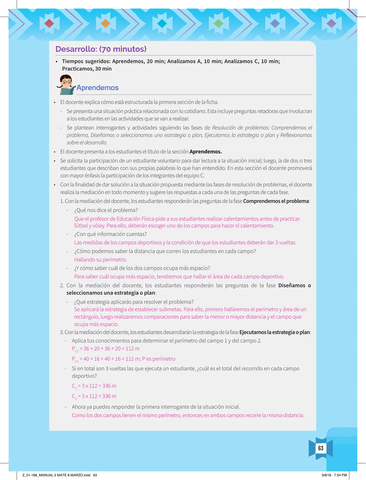 Miniatura página 65 de Resolvamos problemas 2 : manual para el docente 2018 · 2018