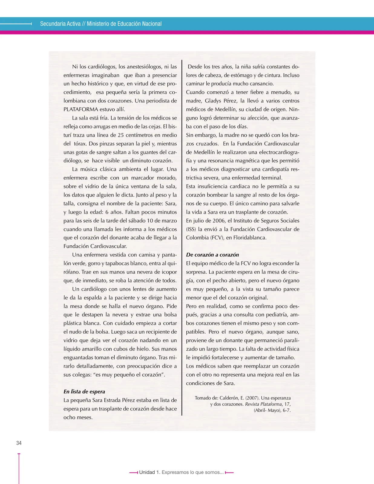 Miniatura página 34 de Lenguaje 9° · Secundaria Activa