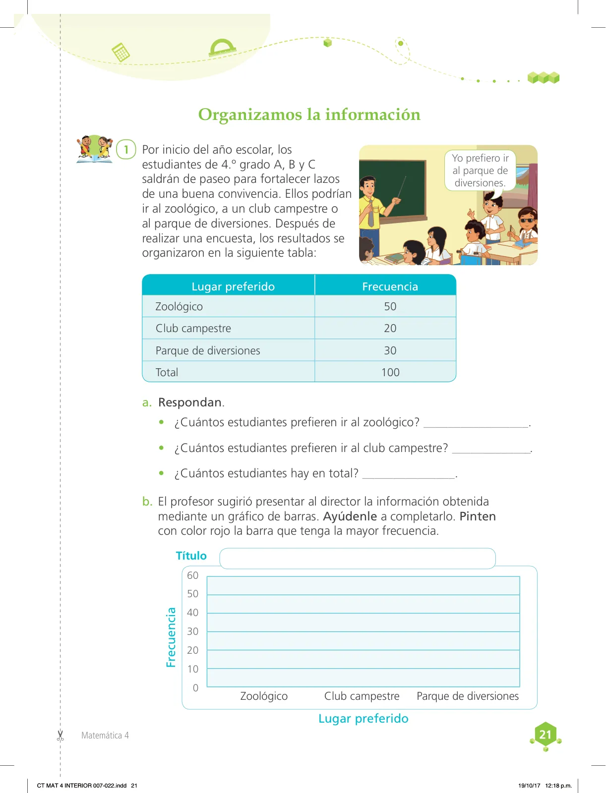 Miniatura página 21 de Matemática 4 : cuaderno de trabajo para cuarto grado de Educación Primaria 2018 · 2018