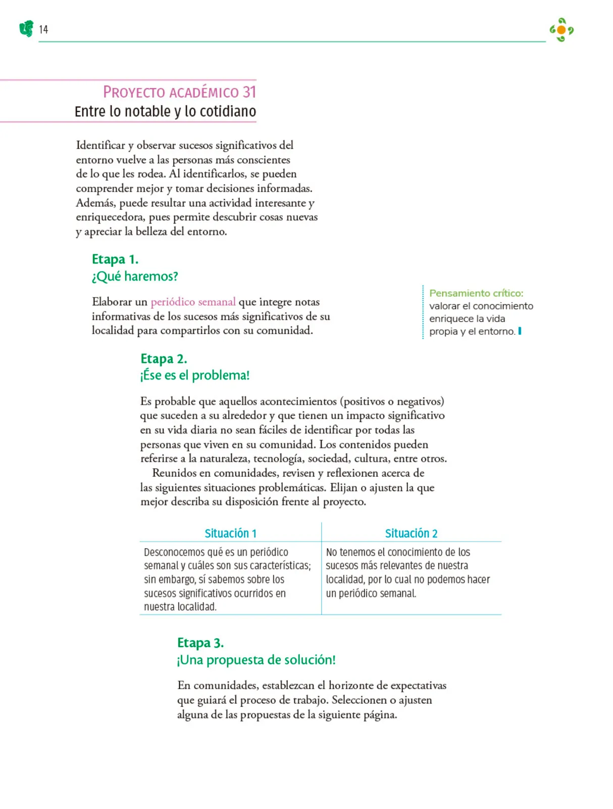 Miniatura página 15 de Colección Ximhai. Nuestro libro de Proyectos.  Tomo III.  Libro de Educación Telesecundaria Grado 1°  Ciclo Escolar 2025 - 2026