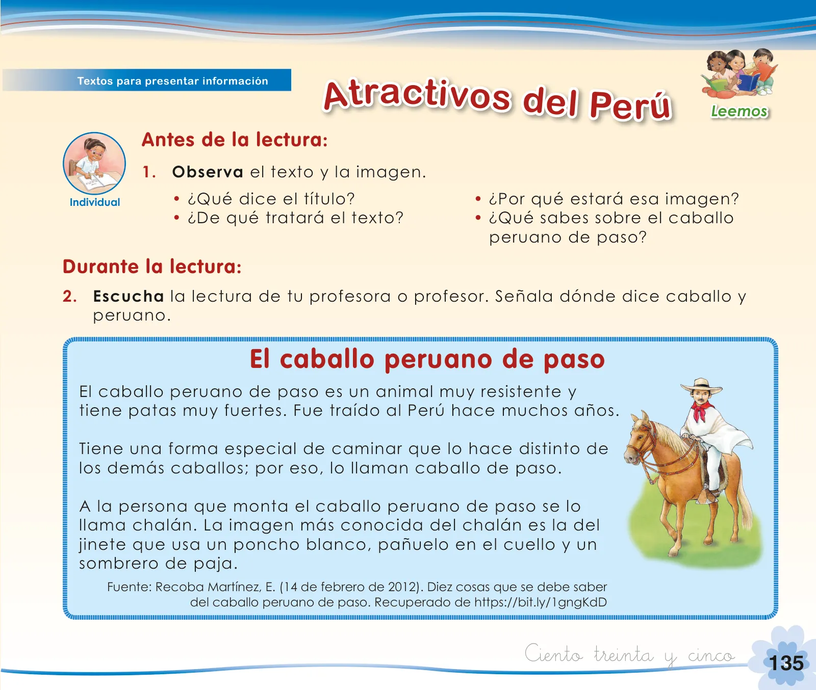 Miniatura página 137 de Comunicación 1 : cuaderno de trabajo para primer grado de Educación Primaria 2019 · 2019